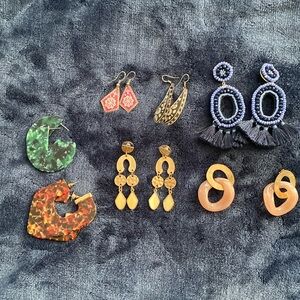 Boho set of 7 earrings